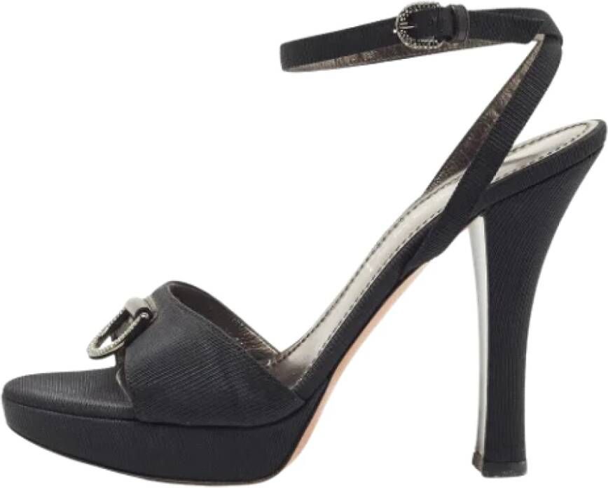 Casadei Pre-owned Fabric sandals Black Dames