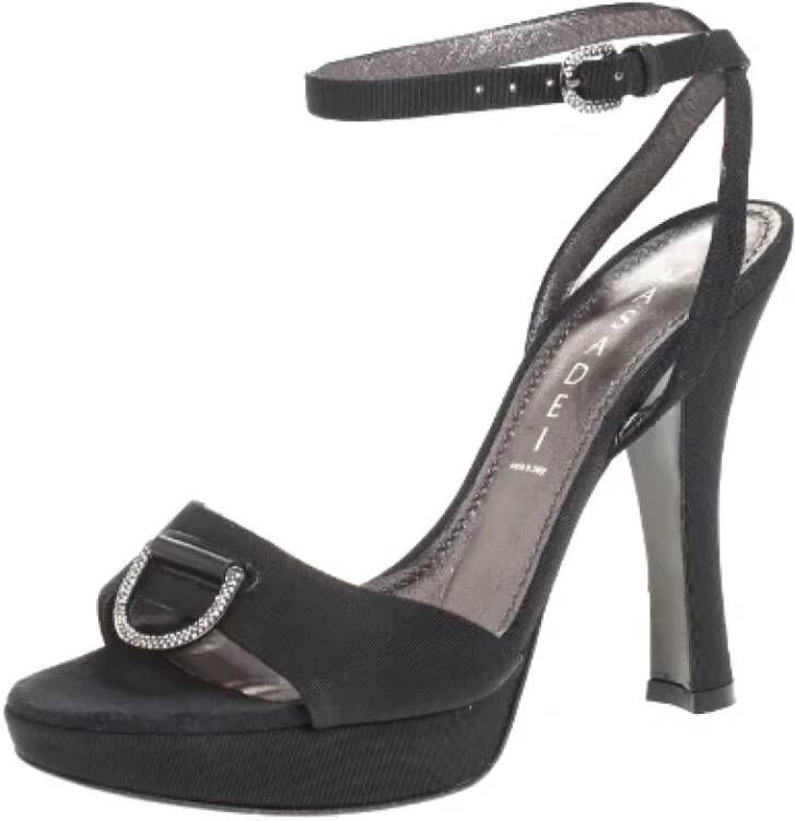 Casadei Pre-owned Fabric sandals Black Dames