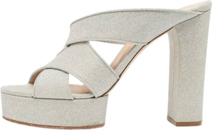 Casadei Pre-owned Fabric sandals Gray Dames