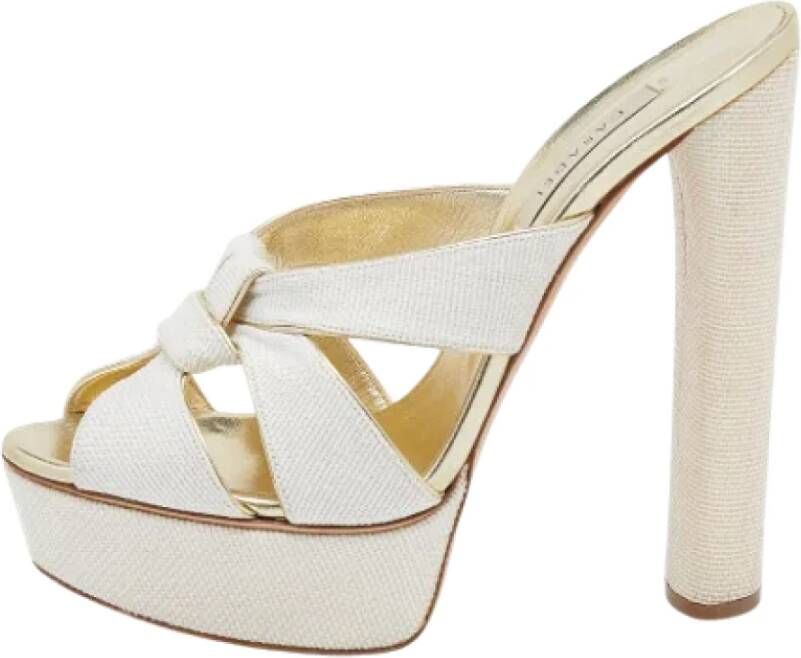 Casadei Pre-owned Fabric sandals White Dames