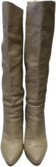 Casadei Pre-owned Leather boots Beige Dames