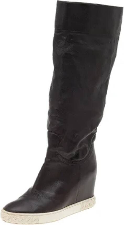 Casadei Pre-owned Leather boots Brown Dames