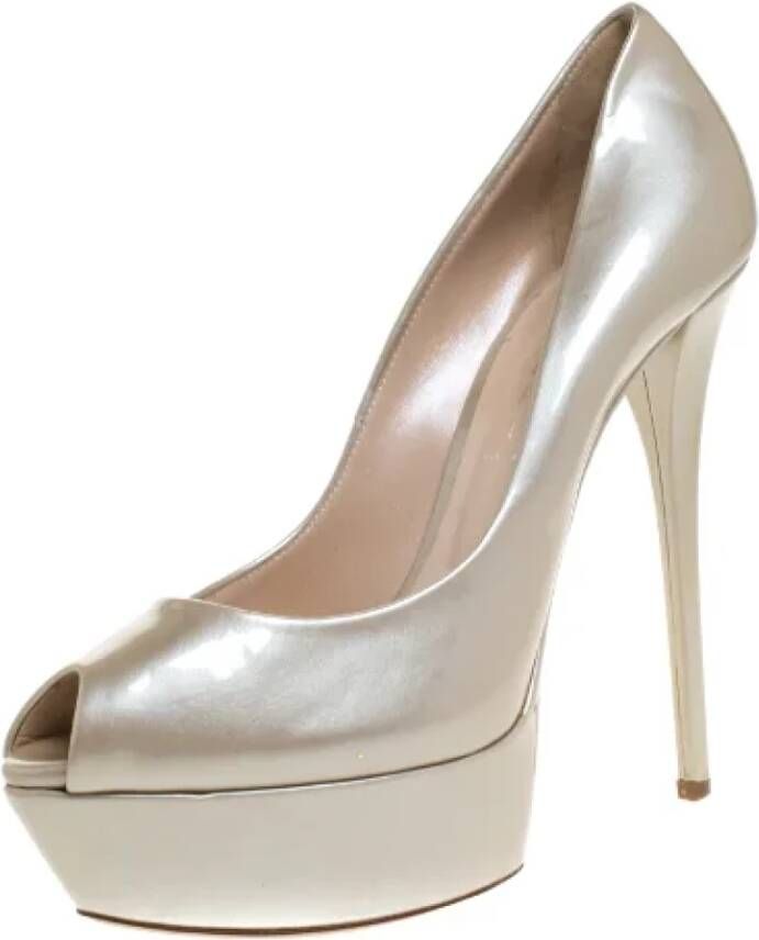 Casadei Pre-owned Leather heels Beige Dames