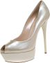 Casadei Pre-owned Leather heels Beige Dames - Thumbnail 1