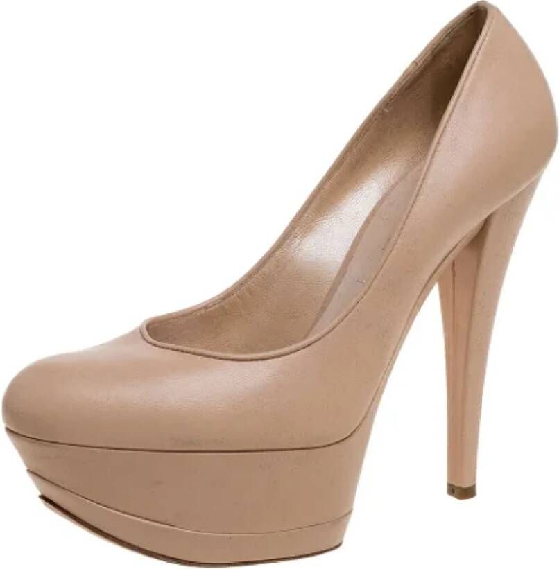 Casadei Pre-owned Leather heels Beige Dames