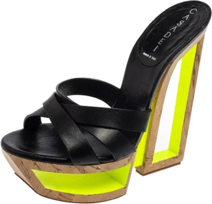 Casadei Pre-owned Leather sandals Black Dames