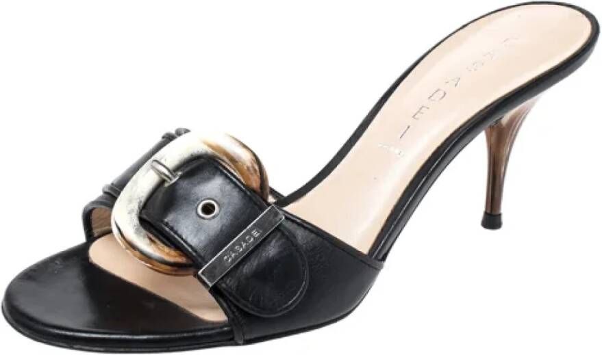 Casadei Pre-owned Leather sandals Black Dames