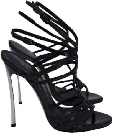 Casadei Pre-owned Leather sandals Black Dames