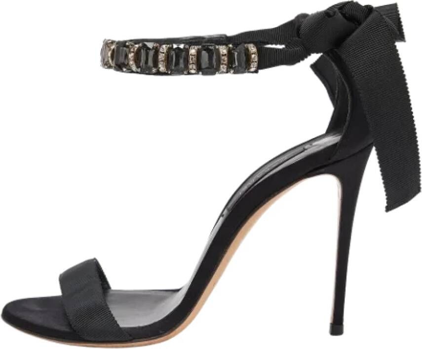 Casadei Pre-owned Satin sandals Black Dames