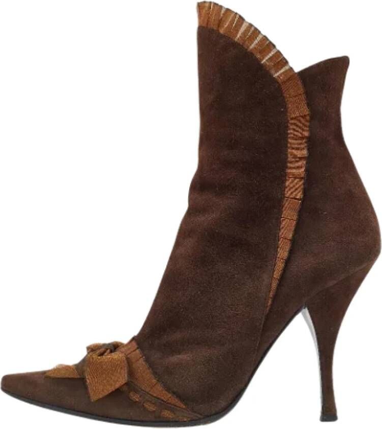 Casadei Pre-owned Suede boots Brown Dames