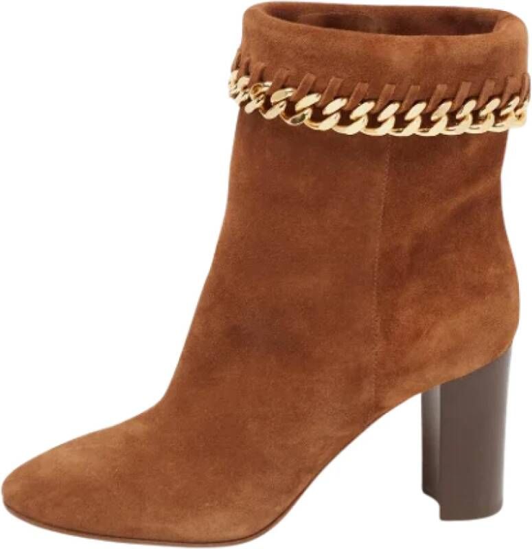 Casadei Pre-owned Suede boots Brown Dames