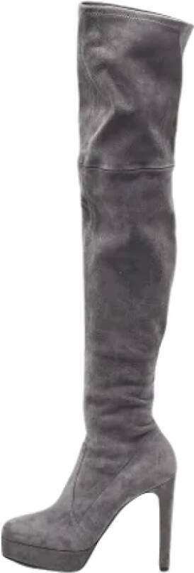 Casadei Pre-owned Suede boots Gray Dames