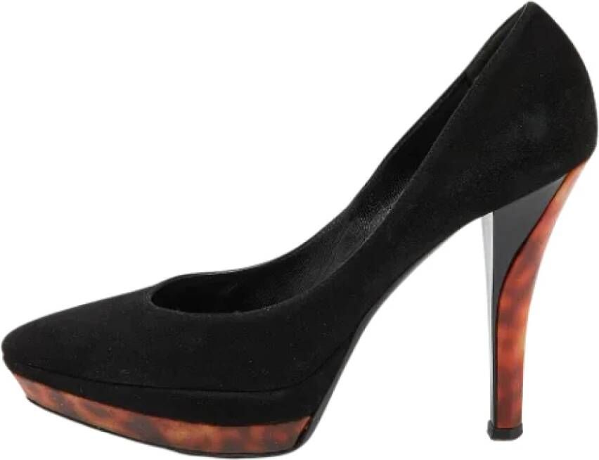 Casadei Pre-owned Suede heels Black Dames