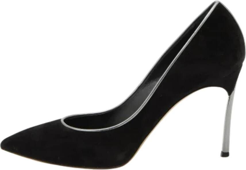 Casadei Pre-owned Suede heels Black Dames