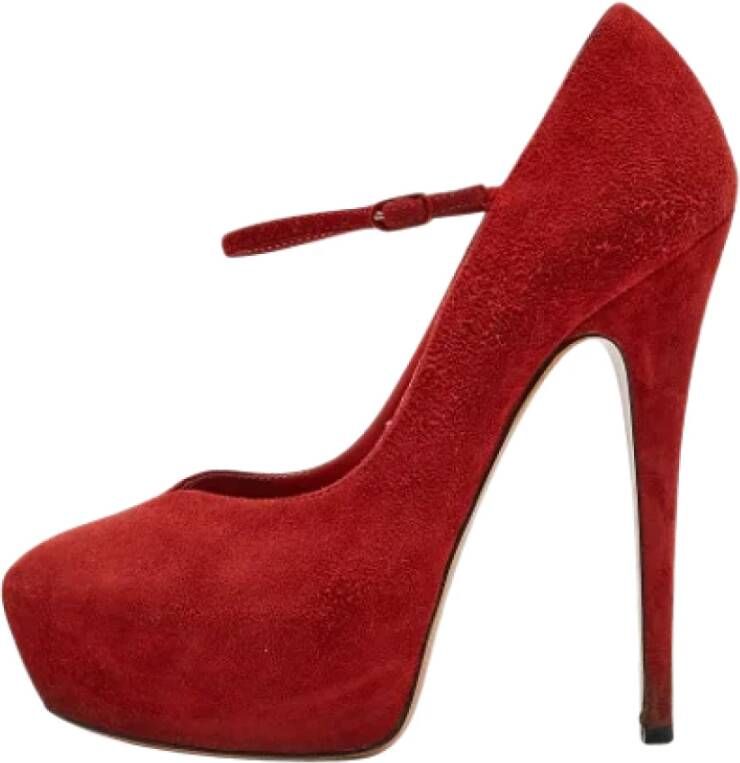 Casadei Pre-owned Suede heels Red Dames