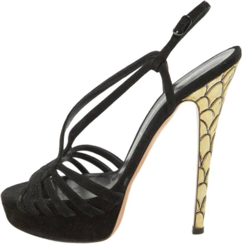 Casadei Pre-owned Suede sandals Black Dames