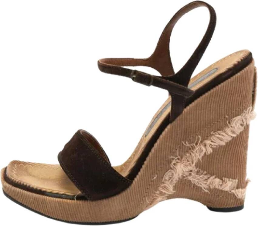 Casadei Pre-owned Suede sandals Brown Dames