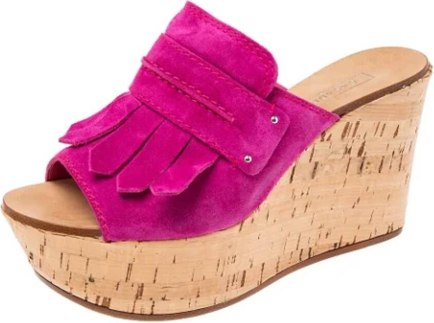 Casadei Pre-owned Suede sandals Pink Dames