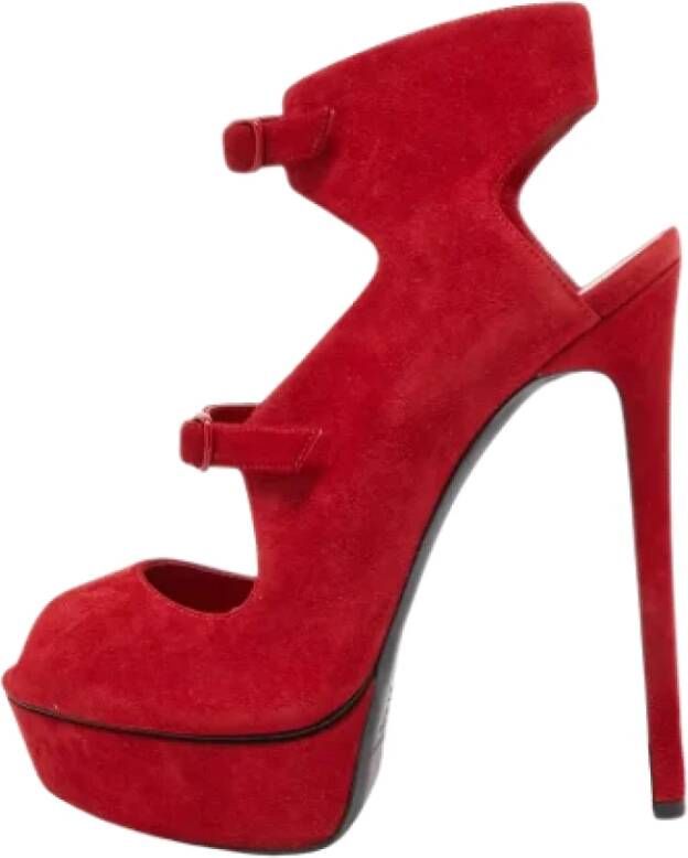 Casadei Pre-owned Suede sandals Red Dames