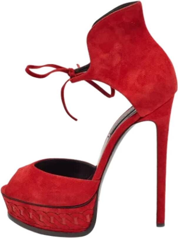 Casadei Pre-owned Suede sandals Red Dames