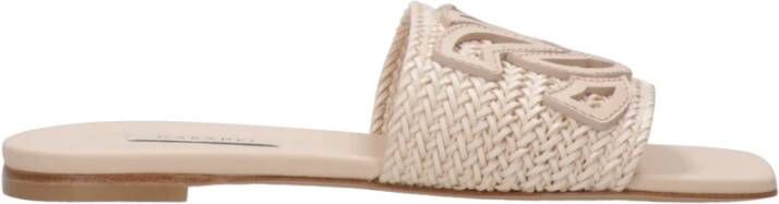 Casadei Roze Gevlochten Eco-Leren Sandalen