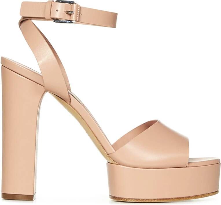 Casadei Roze Leren Sandalen Elegant Ontwerp