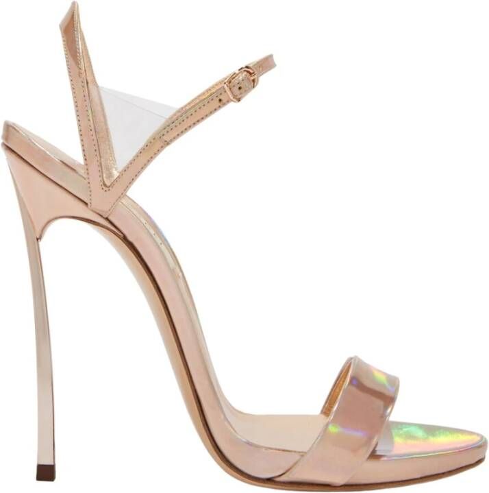 Casadei Iridescent Patent Leren Sandalen Pink Dames