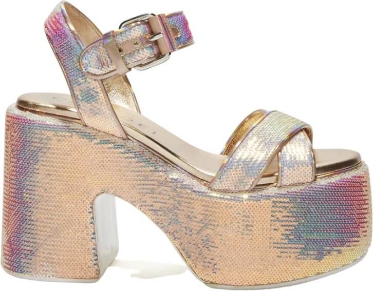 Casadei Sprankelende Waterdruppel Hoge Hak Sandalen Pink Dames