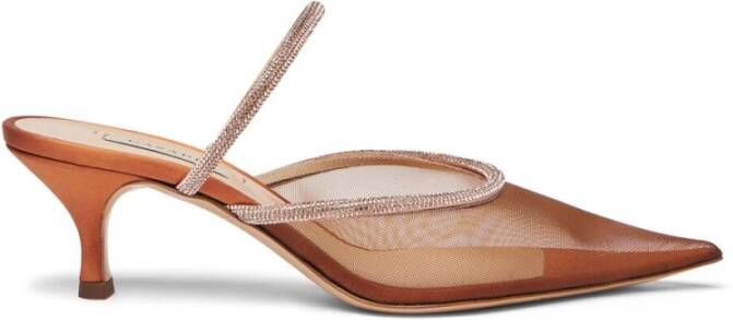 Casadei Scarlet Mimì Slingback met kristallen band Brown Dames