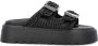 Casadei Geborduurde Zwarte Slides Black Dames - Thumbnail 10