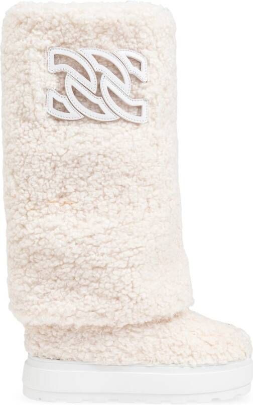 Casadei Sneeuwlaarzen met logo Beige Dames