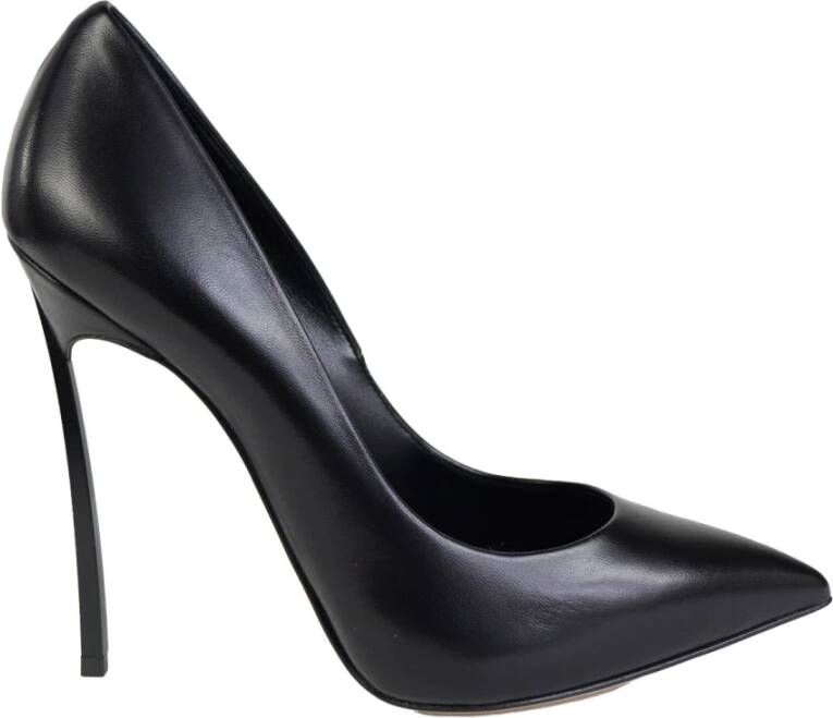 Casadei Stijlvolle Zwarte Leren Hakken Black Dames