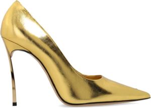 Casadei Superblade leren stiletto pumps Geel Dames