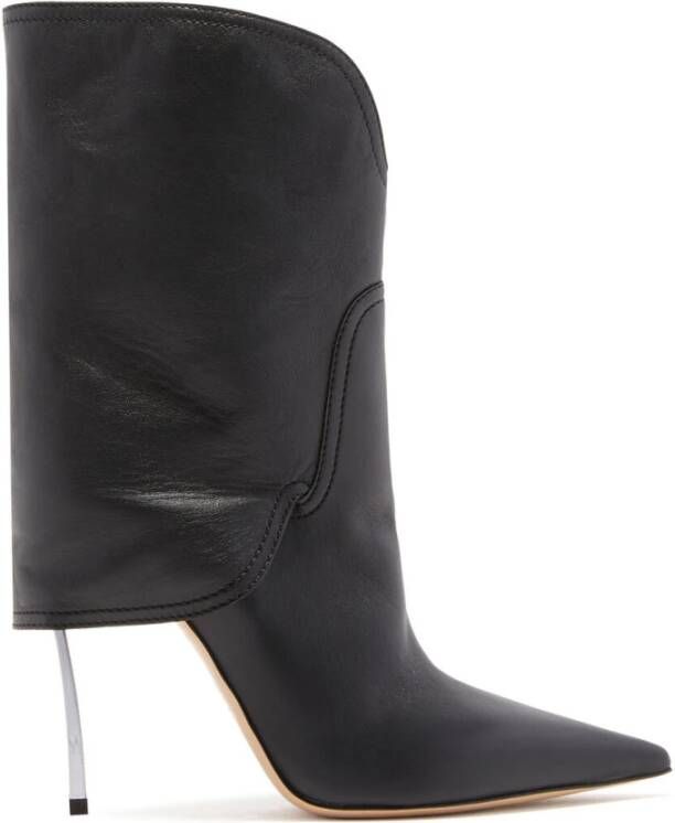 Casadei Superblade Titilla Leren Enkellaars Zwart Dames