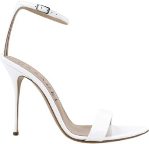 Casadei Witte sandalen van lakleer met transparant detail