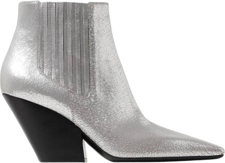 Casadei Zilver Metallic Enkellaarzen Vrouwen