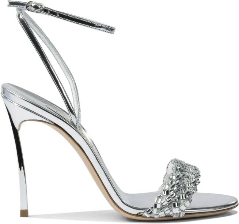 Casadei Zilveren Hakken Sandalen Interstellar Stijl