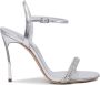Casadei Zilveren Kristallen Hak Sandalen met Blad - Thumbnail 1