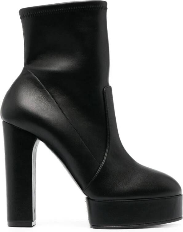 Casadei Zwarte Enkellaarzen voor Dames Black Dames