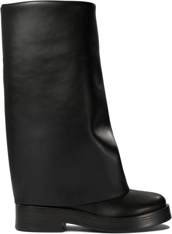 Casadei Zwarte enkellaarzen gelaagd ontwerp Black Dames