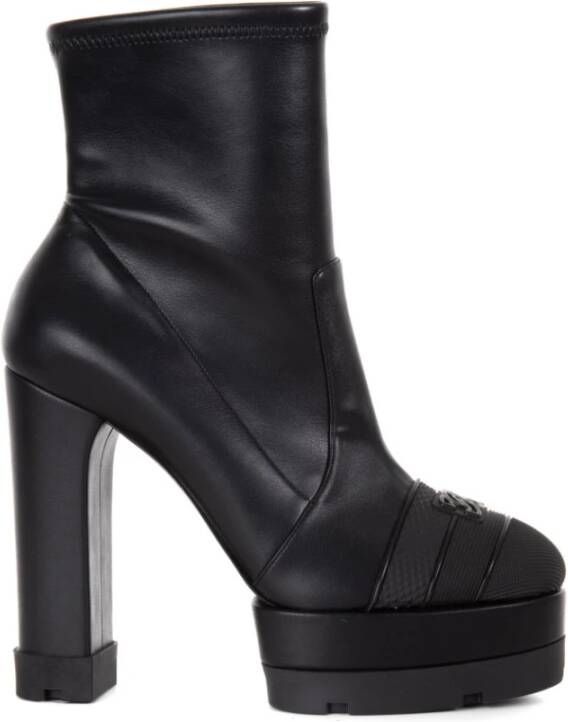 Casadei Zwarte Hoge Hakken Laarzen Black Dames