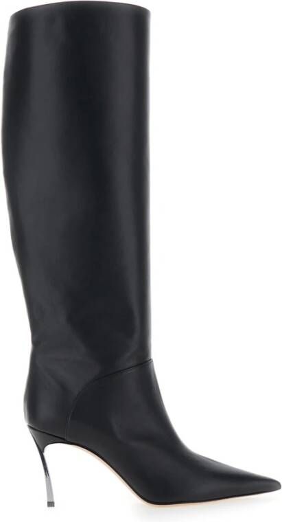 Casadei Boots & laarzen Superblade' Black Knee-High Boots With Stiletto He in zwart