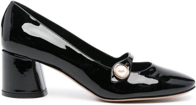 Casadei Zwarte lakleren schoenen met parelversiering Black Dames