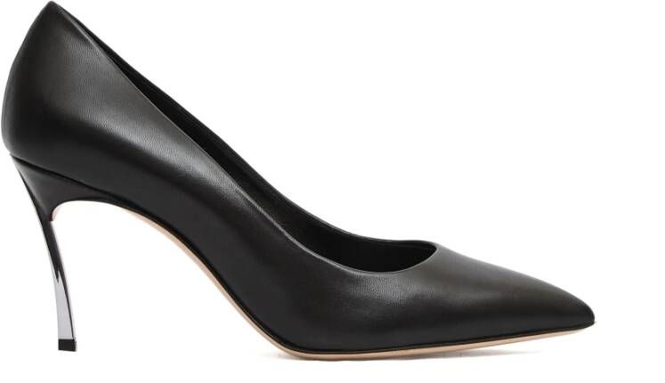 Casadei Zwarte Leren Blade Hak Pumps