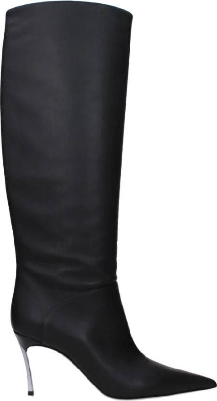 Casadei Boots & laarzen Superblade' Black Knee-High Boots With Stiletto He in zwart