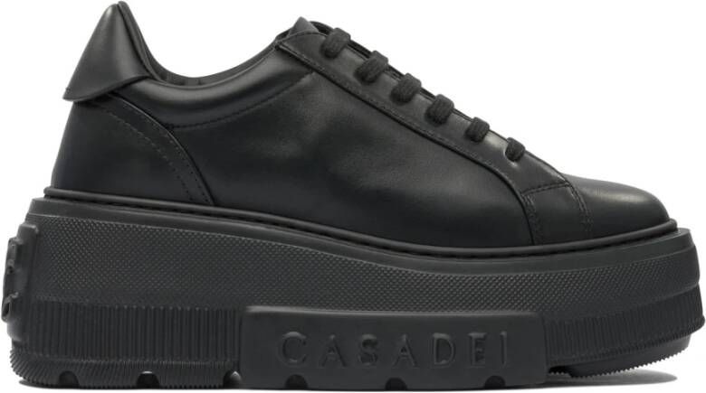 Casadei Zwarte Leren Sneakers voor Vrouwen