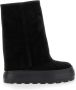 Casadei Boots Black Boots With Turn-Up With Platform In Suede in zwart - Thumbnail 1