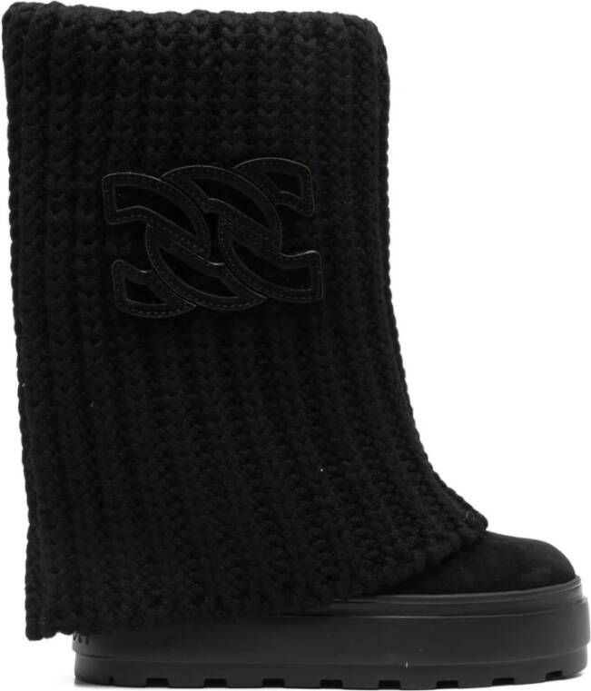 Casadei Zwarte Tricot Laarzen