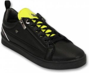 Cash Money Heren Sneakers Maximus Black Yellow CMS97 Zwart Maten: