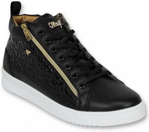 Cash Money Heren Schoenen Heren Sneaker Croc Black Gold CMS98 Zwart Maten: